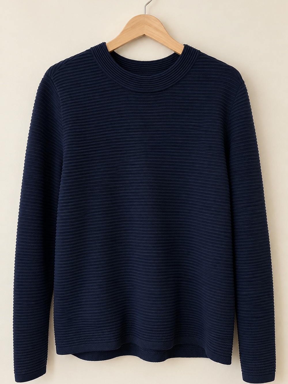 Reiss Wool Blend Navy Ribbed Sweater Size Snall